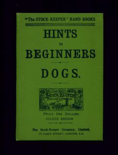 RARE Antique Book 1895 Dogs A Stock Keeper Hand Book Hints to