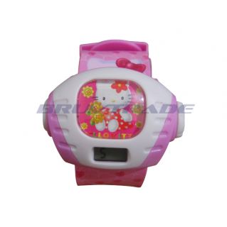 The popular Hello Kittycharacter design with digital time & date