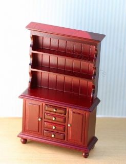 dollhouse miniature mahogany buffet with working drawers and doors