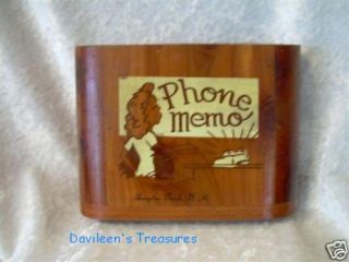  Vintage Wooden Phone Message Memo Holder