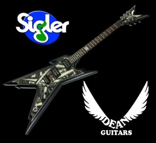 Dean Dimebag Darrell Pantera Dime Razorback Bone Shards Graphic Signature  Guitar