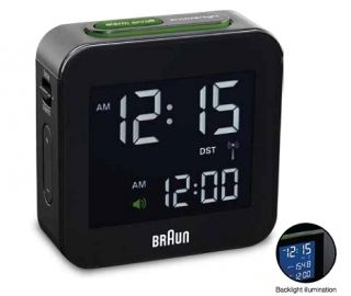 Braun BNC008 Digital Travel Alarm Clock Black NIB