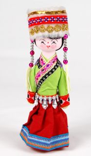 Wooden Chinese Doll in Traditional Dress Beautiful Handmade New CD