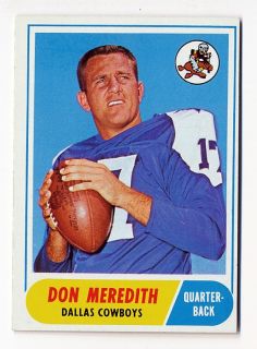 1968 Topps Don Meredith Dallas Cowboys 25