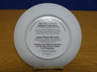 Juan Ponce de Leon Age of Discovery Collector Plate V82