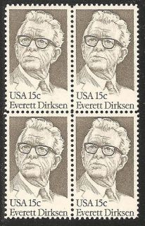 SC 1874 Everett Dirksen Blk of 4 MNH