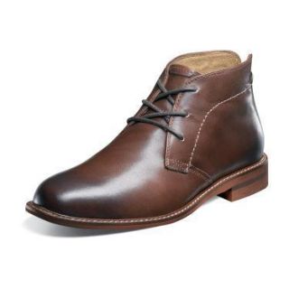 Florsheim Mens Doon Chukka Plain Toe Lace Up Ankle Boots Brown Leather