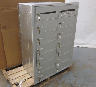 Commercial Mailbox 14 Door Unit 2 Drop Off Rear Loading 12 x 5 Wall