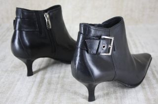 Donald J Pliner Loni Low Heel Black Leather Ankle Booties Size 6 $300