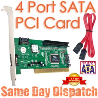 Port SATA Serial IDE ATA RAID Controller PCI Card UK