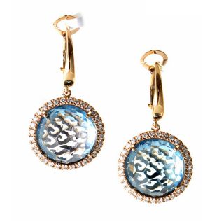 Zoccai 18K Rose Gold Topaz Diamond Drop Earrings