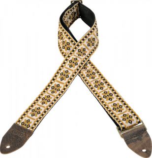 Levys Guitar Strap VINTAGE White Gold Diamond Woven Tapestry Levys
