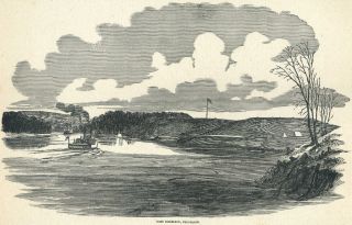 1894 Civil War Print Fort Donelson TN River Approach