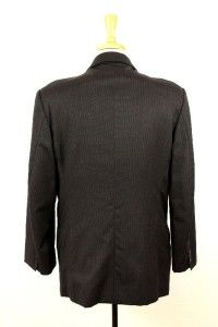 Mens Charcoal Donna Karan Jacket Blazer Sport Coat Pinstripe Large 43
