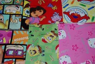 Disney Nickelodeon Saniro Gift Wrap Wrapping Paper Various Characters
