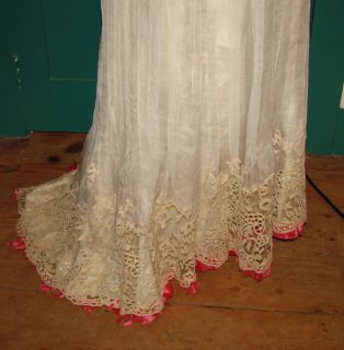 Jacques Doucet French Couture Edwardian Titanic Era Lace Dress