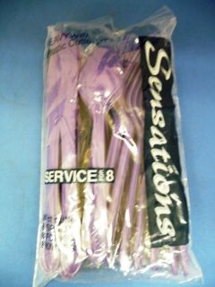 24 Purple Plastic Utensils Silverware Cutlery 43018