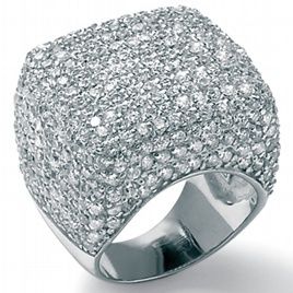 12 Carat Diamond Over Sterling Silver Pave Dome Ring
