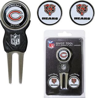  NFL Chicago Bears Hat Clip Golf Divot Tool and 5 Ball Markers