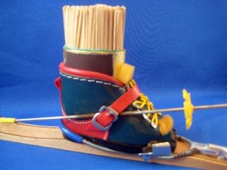 Vintage Collectible Downhill Ski Binding Boot Pole Toothpick Holder