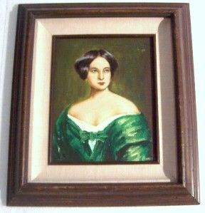 RARE Signed Garcia Portrait of A Latino Woman Painting