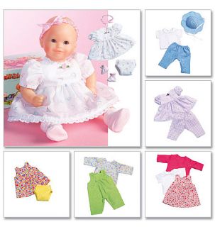 McCalls Baby Doll Pattern M4338 Wardrobe Dress Jumper Diaper Hat