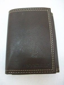 Dockers Mens Extra Capacity Slimfold Leather Wallet Brown
