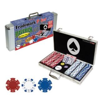 new unopened trademark maverick 300 dice style poker chip set