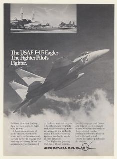 1973 McDonnell Douglas USAF F 15 Eagle Aircraft Ad