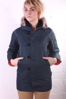 Vtg Womens Parka Snorkel Jacket Coat Indie Mod 80s New