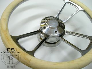  Wood Unstained Billet Steering Wheel Set Dodge Plymouth D50