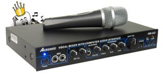 New Acesonic KM 112 Karaoke Mixer Cord Microphone Free