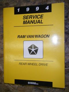 1994 DODGE RAM VAN WAGON REAR WHEEL DRIVE FACTORY SERVICE MANUAL 94
