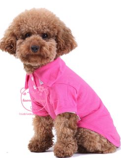 100 Cotton Pet Dog Clothes Apparel Cute Polo T Shirts Rose Size XS