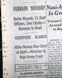 Best Operation Valkyrie Adolph Hitler Assassination Attempt 1st Report