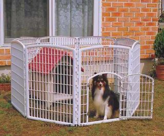  Grade Plastic Dog Pet Cat Pen Gate Fence Kennel CI 908 8 Panel