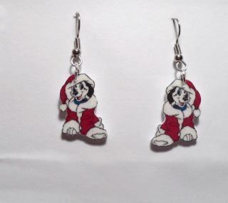 101 Dalmatians Santa Suit Earrings Charms Christmas Dog 101 A