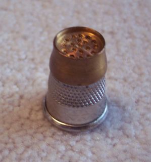  Vintage Sterling Silver Brass Thimble England 12
