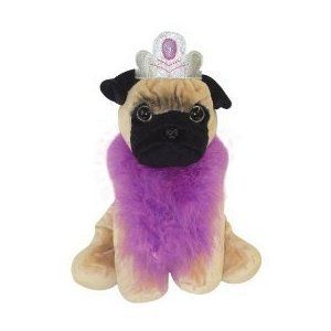 UBI Petz Dogz Pug Puppy Dog Boa Crown Stuffed Animal