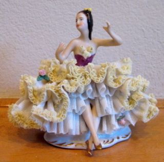 Dresden Lace Lady Porcelain Figurine German Made