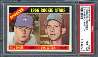  topps 288 dodgers rookies bill singer don sutton psa 8 shipping and