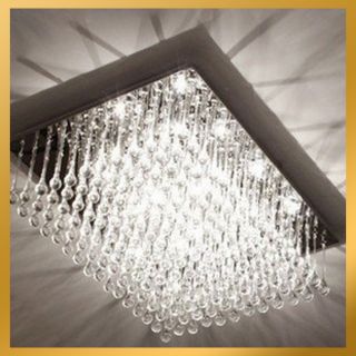 Modern Crystal Round Rod Drop Light Pendant Lamp Ceiling Hanging
