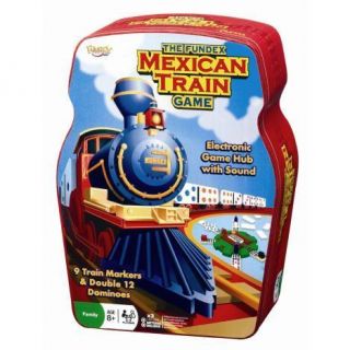 MEXICAN TRAIN GAME   Domino Electronic Train Hub in Tin   Double 12