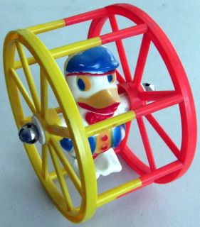 DONALD DUCK ROLLING TOY 1950s original vintage RARE COLLECTIBLE ITEM