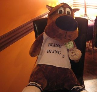 EXTRA LARGE SCOOBY DOO BLING BLING CASH STUFF ANIMAL GANGSTER
