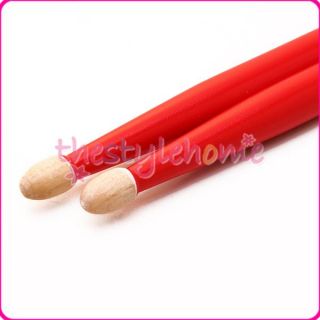 Pair of Red 5A Drumsticks Music Band Maple Wood Great Accessory for