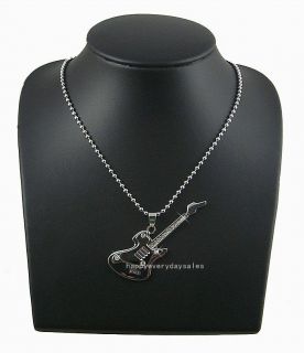 Cute Guitar Diamante Necklace Girl Lady Gift WJT