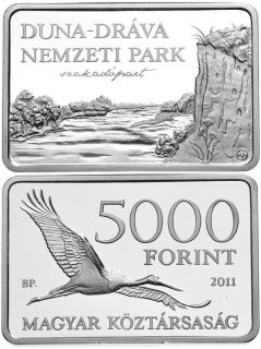 Hungary 2011 Duna Dráva National Park 5000 ft AG Coin Proof