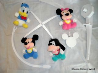 Disney Mickey Donald Minnie Goofy Small World Musical Crib Mobile