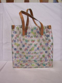 Dooney Bourke DB Signature Clear Plastic Lunch Tote Bag Handbag Purse